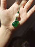 持为 手机挂件玉坠挂饰短款中国风手工编挂绳玉石个性创意菩提挂坠吊坠女手机链金色知了葫芦紫色绿玉髓钱袋 鲸生有你-绿玉髓 实拍图