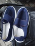 农硕净化 防静电网面鞋 PU加厚软底鞋蓝白无尘车间洁净透气网眼鞋防护净化网孔魔术贴防静电鞋 蓝色帆布（PU加厚软底  网面鞋 40码 实拍图
