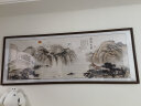 良品大师流水生财山水画办公室挂画中式客厅装饰画靠山图茶室字画风景壁画 流水生财A1 85*230cm宣纸锦绫+有机玻璃+红褐色实木框（大气款） 实拍图