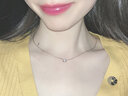 Medal Queen彩金圆钻石锁骨项链女吊坠玫瑰金简约大方一颗钻独钻颈链新款轻奢一粒钻情人节礼物 玫瑰金色 实拍图