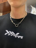 银瑜小众设计感不规则项链男士个性潮吊坠配饰嘻哈痞帅男款生日礼物 黑钻项链-YU177A 实拍图