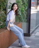 真维斯（Jeanswest）星空纹开叉牛仔半身裙女2026春夏新款高腰显瘦百搭中长款裙子 复古蓝【九分】鱼尾款 M 实拍图