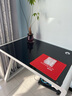 猫耳朵电脑桌台式家用经济型笔记本钢化玻璃电脑桌竞技桌简约现代写字桌 升级款100*60*75黑玻璃+白架 实拍图