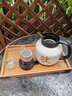 JRINKTEEA品牌纯钛焖茶壶高档保温壶茶水分离泡茶闷泡壶大容量钛壶养生茶具 (珍珠白+2小玻璃杯) 1300ml 实拍图