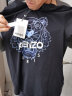 KENZO/高田贤三男装 新款经典大虎头棉质圆领短袖T恤衫 5TS020 FC55TS020 4YL 99 黑色蓝字 M 实拍图