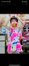 李宁 LI-NING儿童泳衣女孩连体女童可爱裙式游泳衣小学生泳装LSLN504-1 靓丽粉 140（120-130cm） 实拍图