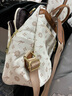 袋鼠卡拉轻奢女士双肩包包女背包牛皮2025新款大容量旅游包真皮复古妈妈包 白玫瑰配黄（配挂件+手包卡包） 实拍图