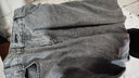 Foss Phil 牛仔裤男夏季男士裤子宽松直筒男装工装阔腿裤潮流港风复古 SS-219烟灰（拉链款） 3XL (建议165-180斤) 实拍图