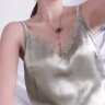 金三塔商场同款真丝睡衣女100%桑蚕蕾丝花边v领真丝吊带裙睡裙礼物 牛油果绿3325 M 实拍图