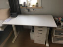 蓝立哆电动升降桌双电机电脑电竞桌书桌学习桌站立式工作台写字桌Jeru 纯白色|上市电机+三节椭圆腿H3e E0级环保板|加厚25mm---1.2米 实拍图