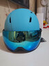 酷峰滑雪头盔雪镜一体护目眼镜雪盔男女儿童单双板专业护具防雾装备 蓝色  M（适合头围55-58CM） 实拍图