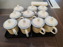 陶相惠茶杯 陶瓷杯会议杯办公杯带盖10只装青花杯子商务水杯套装350ml 实拍图