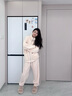 Teenie Weenie小熊睡衣女秋冬季加厚立领保暖情侣家居服休闲套装 月牙白（女款） L 实拍图