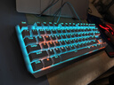 狼蛛（AULA） F3087机械键盘鼠标套装 87键拼色键盘 全键无冲 小型便携式键线分离 电竞游戏办公笔记本电脑键盘 樱花粉-冰蓝光 青轴 实拍图
