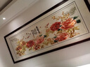 京城世家牡丹花苏绣装饰挂画客厅苏州刺绣花开富贵大厅挂墙绣画手工绣花 花开富贵（装框尺寸：250*95cm） 实拍图