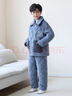 噜噜牛冬季儿童睡衣男孩法兰绒夹棉三层加厚加绒中大童男童家居服 83018-潮蓝 165 (22码建议身高155-160) 实拍图
