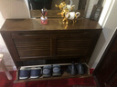 家逸实木鞋柜现代简约翻门收纳柜靠墙大容量玄关柜百叶门储物柜子 实拍图