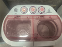 小鸭迷你洗衣机 半自动双缸桶洗衣机 母婴儿童宝宝洗衣机小型 2.5KG 白色升级款【蓝光+240W功率+不锈钢脱水桶】 实拍图