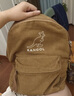 KANGOL官方新款复古灯芯绒拉链双肩包大容量休闲简约男女背包学生党 咖色 实拍图