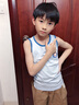 恒源祥儿童背心男童夏季棉薄款女童吊带打底小背心宝宝无袖汗衫中大童 深蓝+浅蓝 140 身高130-140体重45-65斤 实拍图