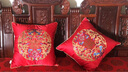 华幔盛庭新中式红木沙发刺绣抱枕套靠垫新古典床头靠包高档腰枕靠枕套含芯 吉祥-红色【高精密】可拆洗 50cm*50cm 含枕芯 1个 实拍图