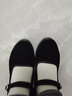 老北京布鞋女坡跟松糕底酒店礼仪工作黑一带布鞋增高厚底妈妈单鞋 A-1格 运动鞋码 35 实拍图