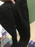 狮子聪加绒牛仔裤女紧身高弹力高腰铅笔小脚裤冬季加厚 黑色黑绒 25码 实拍图