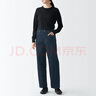 MUJI MUJI 女式 弹力 牛仔 宽版裤 BEA31A1A 裤子 长裤 休闲裤 深藏青色 27inch  实拍图