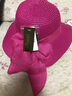 迷人微笑遮阳帽女士户外防晒帽子新品度假草帽编织大檐沙滩夏天太阳帽女 玫红 实拍图