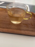 瓷牌茗 玻璃杯子耐热透明玻璃品茗杯小茶杯带把水杯功夫茶具主人杯耳杯小茶碗6个装 沙粒纹（金色）6个把杯 实拍图
