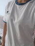 萨姆依 港风复古chic撞色圆领正肩短袖T恤女夏季新款宽松高级感短款上衣 圆形船坞[【纯棉】 XL 实拍图