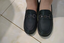 奥康女鞋2025春秋新款学院风真皮英伦小皮鞋浅口单鞋休闲厚底乐福鞋女 黑色 38 比运动鞋小一码拍 实拍图