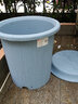 爱丽思（IRIS）花瓶彩色Deepot圆形月季铁线莲花盆园艺批发树脂花盆塑料盆 10号雾霾蓝（带盆托）深型 实拍图