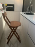 竹庭靠背吧台椅可折叠客厅高脚椅酒吧椅子现代简约家用餐厅吧台椅 茶色大号免安装【升级款吧台椅】 实拍图
