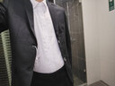 花花公子西服男休闲西装男士西服套装外套伴郎新郎商务休闲正装衣服三件套 一扣黑色西服+西裤+马甲+衬衫 L 实拍图