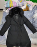 可拆卸派克服女长款棉服女中长款大码棉衣胖mm过膝韩版加绒加厚棉袄外套 黑色 L（115--130斤） 实拍图
