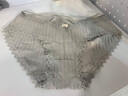 伦洛弗内裤女日系棉质舒适透气时尚潮流少女内裤棉裆交叉绑带蕾丝三角裤 灰色 均码（90斤-130斤） 实拍图
