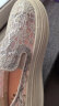 快乐玛丽（J&M）乐福鞋女夏季镂空透气厚底增高懒人一脚蹬休闲鞋女 米白色 39  晒单实拍图