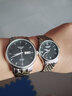冠琴（GUANQIN）瑞士认证手表情侣款全自动机械表百搭经典夜光防水腕表情人节礼物 钢带本色黑面一对 实拍图