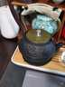 龙颜堂日本进口铁壶煮茶炉电陶炉煮茶器泡茶壶铸铁壶煮茶烧水壶泡茶专用 朱雀 银钮款1.2L 实拍图
