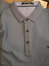 七匹狼长袖t恤男固色简约秋季翻领纯棉polo保罗衫男装商务纯色打底衫 灰蓝-3.0升级纯棉固色 3XL 185/100A(XXXL) 实拍图