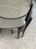 初屋 餐桌 实木岩板餐桌椅组合圆桌伸缩折叠现代简约餐厅饭桌餐桌餐椅 黑灰色1.2米-雪山白岩板-皮椅 一桌六椅 实拍图