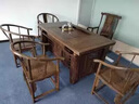 一善一品红木家具非洲鸡翅木（学名：非洲崖豆木）实木茶桌椅组合中式仿古功夫禅意茶台 茶桌椅组合搭配套餐 预付订金 实拍图