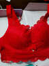 代代之家红色内衣套装女本命年结婚无钢圈性感小胸聚拢无痕内裤文胸罩  9999红色+都市红色 34-75B 实拍图