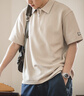 马登工装华夫格polo衫男商务休闲短袖半拉链重磅男士T恤夏父亲节礼物 浅杏色 【轻奢polo衫/老钱风/衣服男装夏季】 S 【今日下单 顺丰包邮】 实拍图