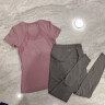 爱暇步春夏薄款瑜伽服套装女速干短袖运动T恤普拉提健身服美背运动套装 迷雾紫上衣+X43123NS古木灰 九分 M 实拍图