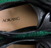 奥康（Aokang）官方女鞋 新款纯色气质系带乐福鞋舒适百搭皮鞋女 黑色1234321041 38 (240mm) 实拍图