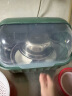 品喻（PINYU）【特大号】碗筷收纳盒 碗柜沥水碗架带盖碗筷餐具收纳盒碗碟架 绿 实拍图