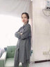 妮狄娅睡衣女春秋纯棉长袖翻领开衫休闲显瘦小脚裤家居服套装 QF21149深麻灰 M 实拍图