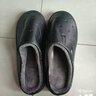 【特大码棉拖鞋男】始丰棉拖鞋女冬季PU皮大码棉拖鞋男时尚月子鞋防滑保暖家居地板软底情侣棉鞋男 5120 藏青 42-43(适合平时41-42码穿) 实拍图